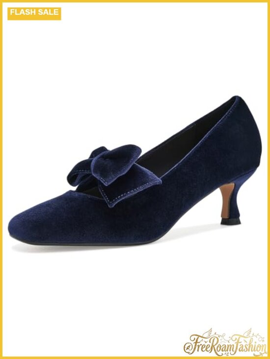 Shoes - Kitten Heel Sandals Velvet Pull-On Dress Shoes
